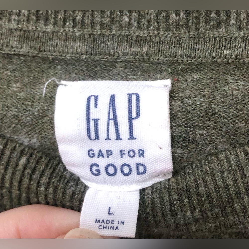 Gap Light Weight Sweater Olive Size L Preowned - Picture 2 of 3